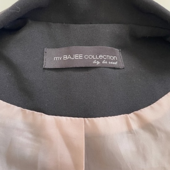 My Bajee Collection By Be Cool | Black Satin Lined Ruched Sleeve Blazer Jacket - Picture 9 of 10